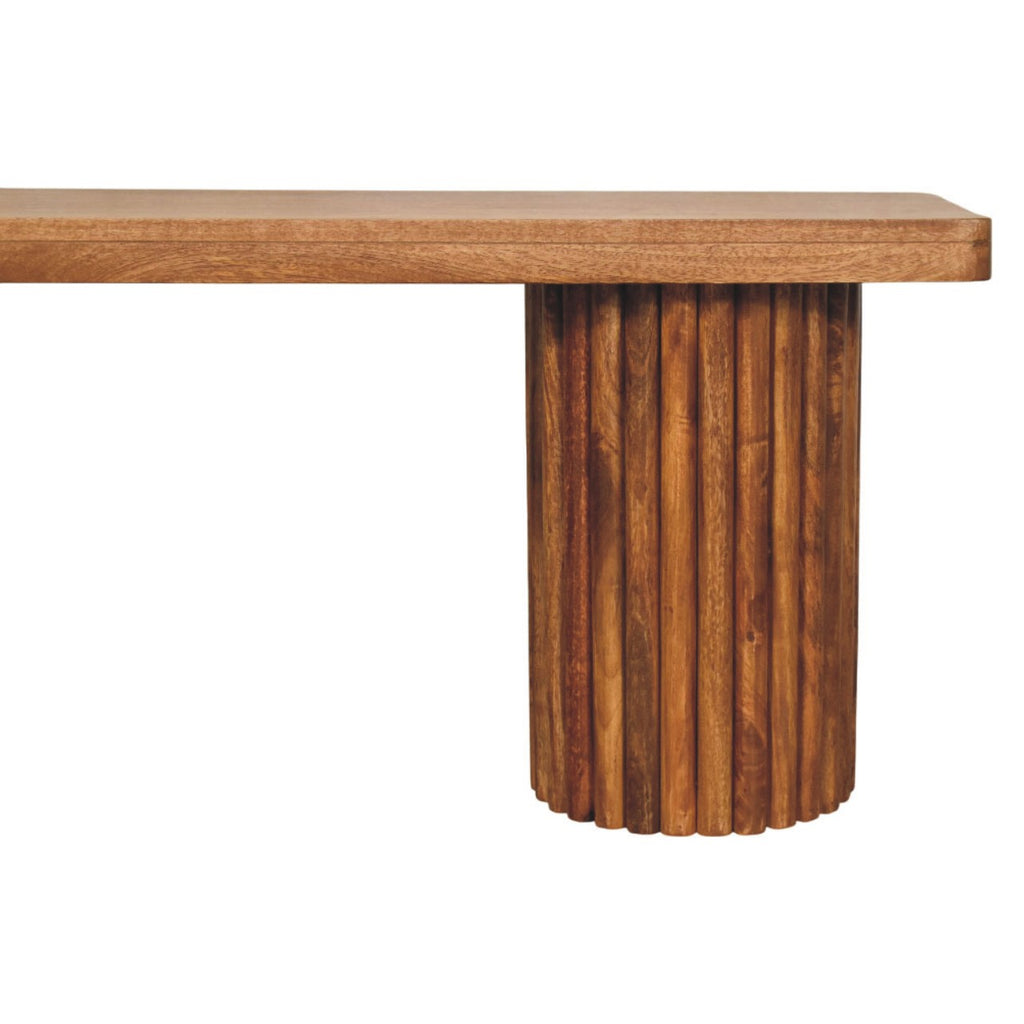Astoria Fluted Bench – Amber Oak