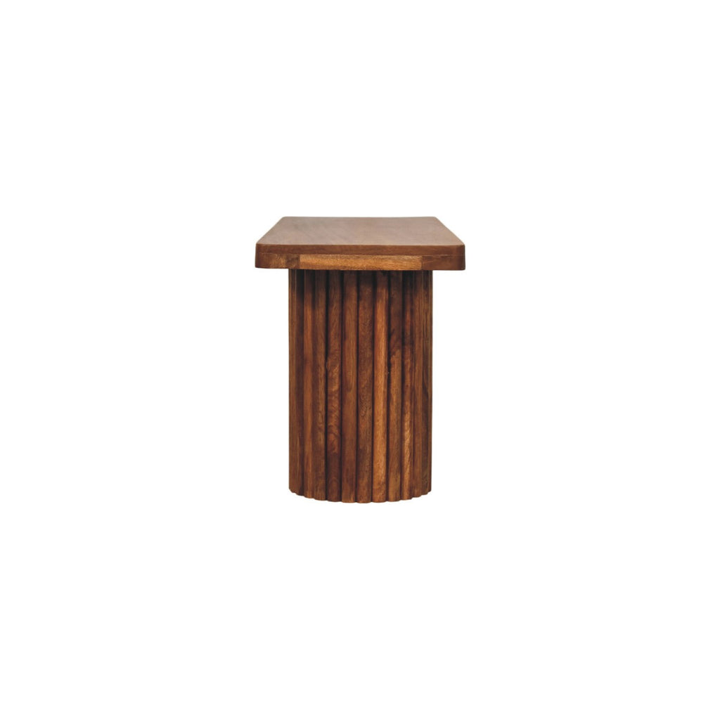 Astoria Fluted Bench – Amber Oak