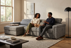 Lucious Gray Double Slider Power Sectional Sofa w/ Storage RAF Chaise