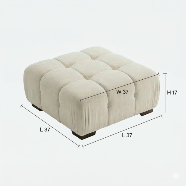 Munich Modern Modular Sectional Sofa – White Beige Fabric with Chaise Lounge