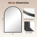 Black or Gold Arched Wall Mirror