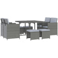 9-Piece All-Weather Rattan Nesting Dining Set
