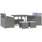 9-Piece All-Weather Rattan Nesting Dining Set