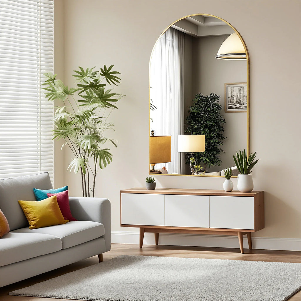 Black or Gold Arched Wall Mirror