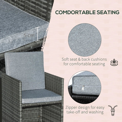 9-Piece All-Weather Rattan Nesting Dining Set