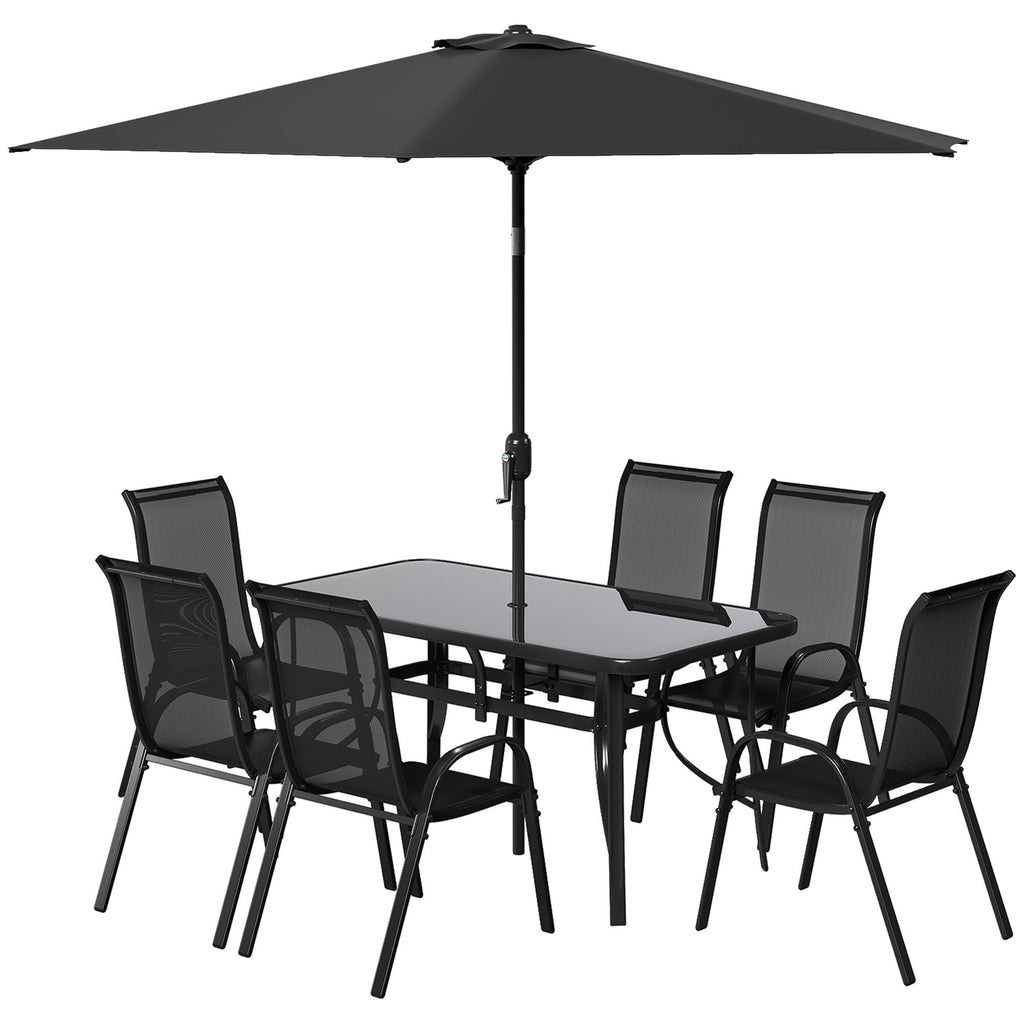 8-Piece Outdoor Patio Dining Set with Umbrella