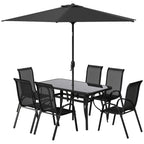 8-Piece Outdoor Patio Dining Set with Umbrella