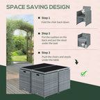 9-Piece All-Weather Rattan Nesting Dining Set
