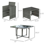 9-Piece All-Weather Rattan Nesting Dining Set