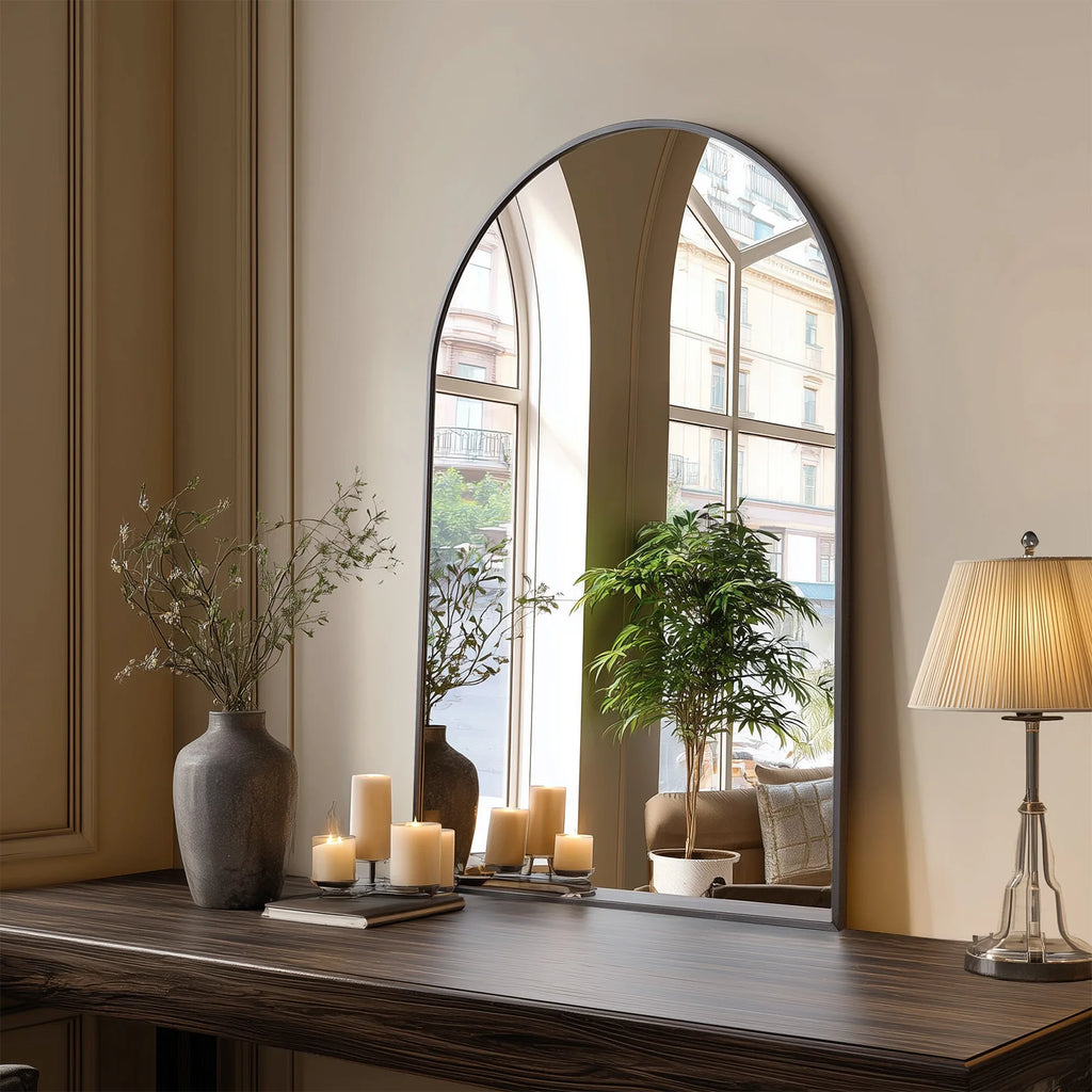 Black or Gold Arched Wall Mirror