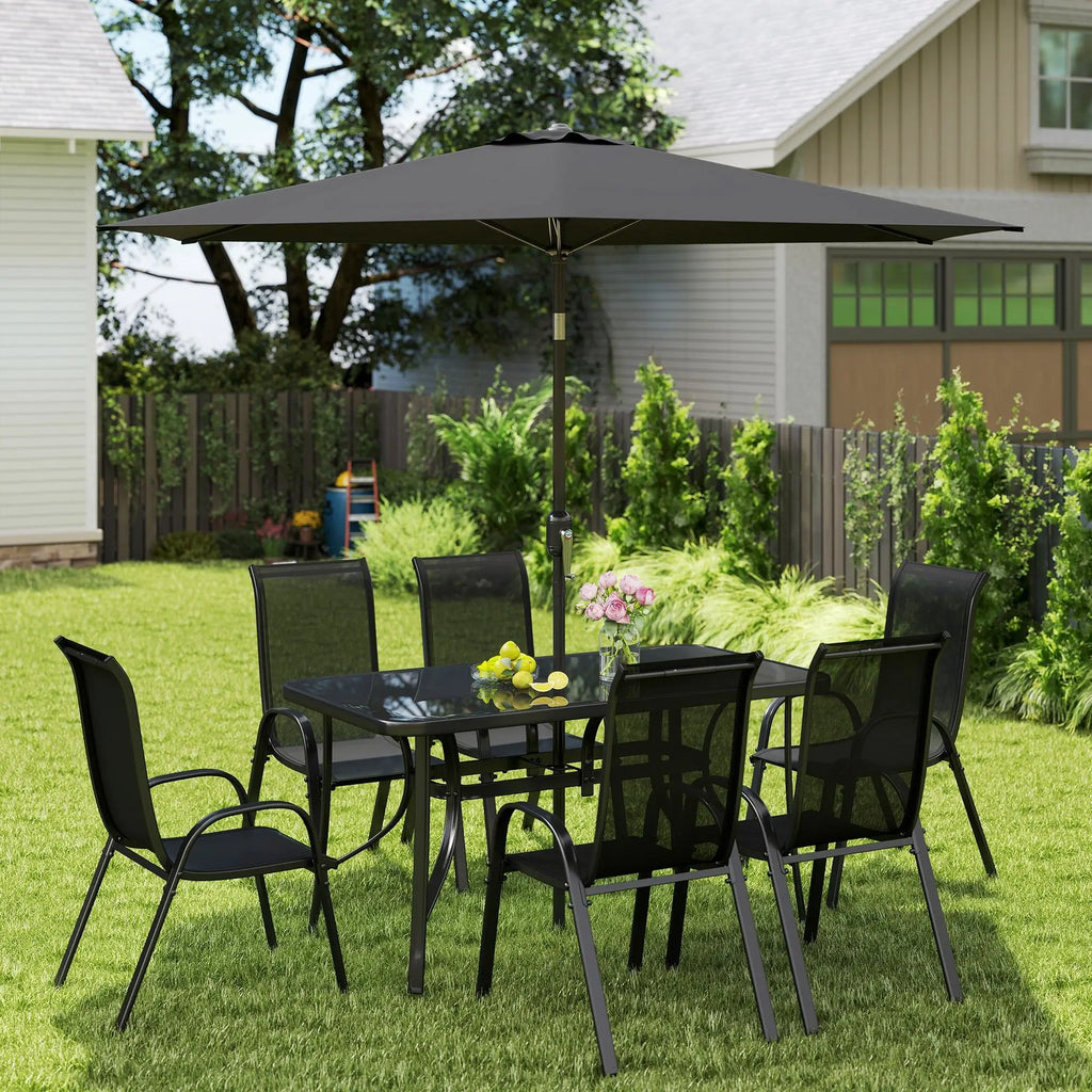 8-Piece Outdoor Patio Dining Set with Umbrella