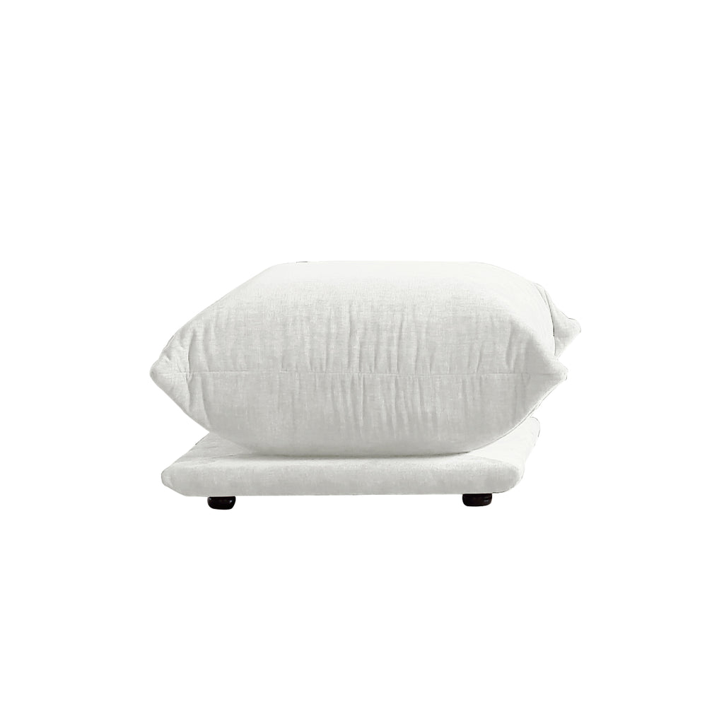 Chenille L-Shaped Modular Sofa with Ottoman – Soft Upholstery + Ground-Hugging Lazy Style, Relaxed Vibe Living Room Sofa
