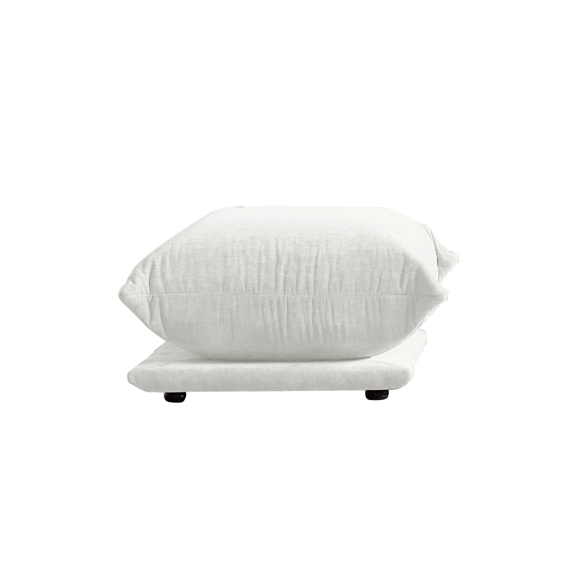 Chenille L-Shaped Modular Sofa with Ottoman – Soft Upholstery + Ground-Hugging Lazy Style, Relaxed Vibe Living Room Sofa