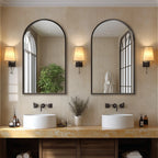 Black or Gold Arched Wall Mirror