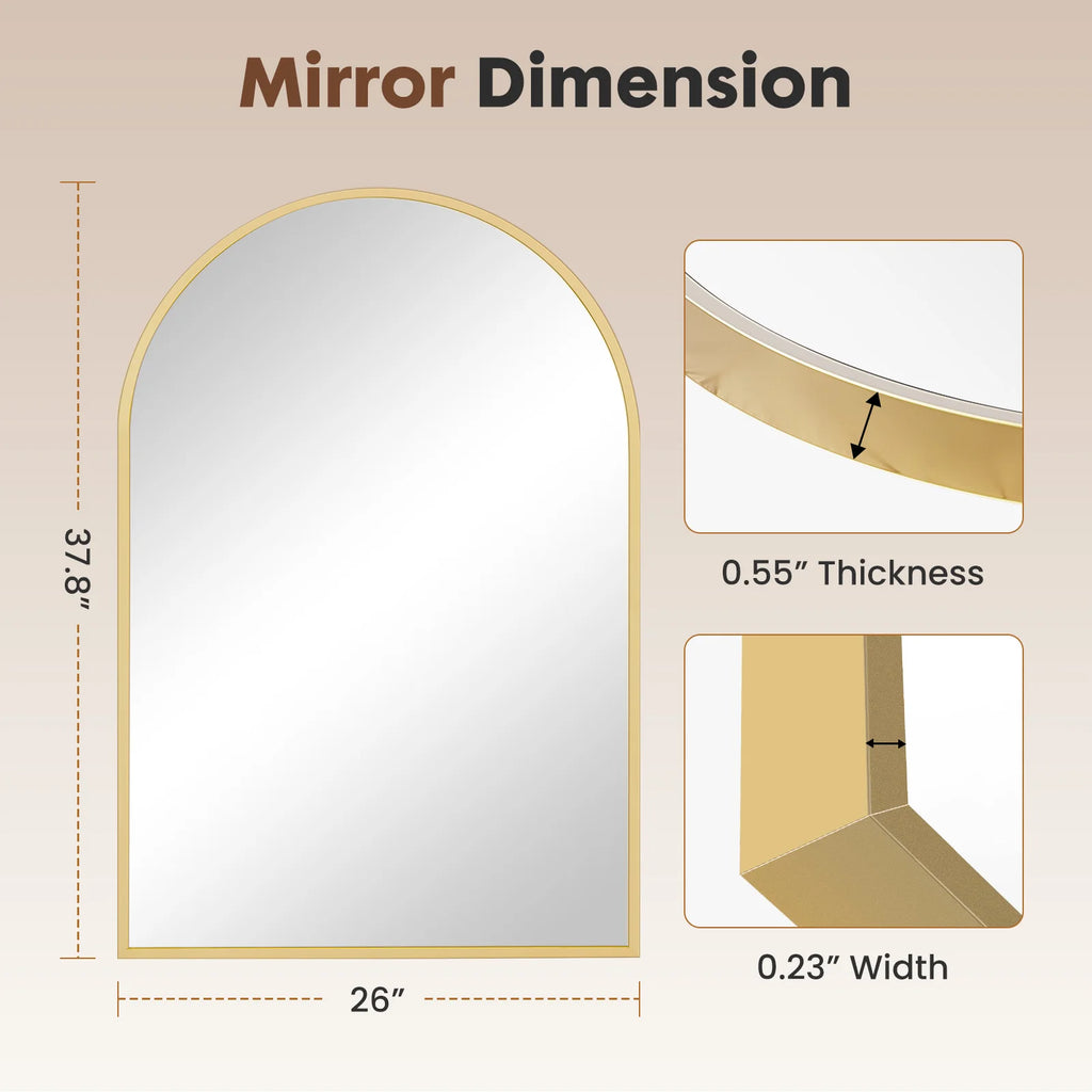 Black or Gold Arched Wall Mirror