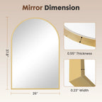Black or Gold Arched Wall Mirror