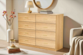 Natural Wood 8 Drawer Dresser – Modern Oak Storage Dresser