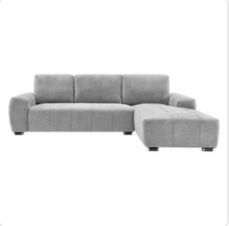 Roma Sectional – Light Grey (Right-Facing)