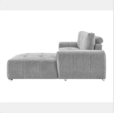 Roma Sectional – Light Grey (Right-Facing)