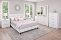 Rio Modern Bedroom 6PC Set with Chrome Handles- White