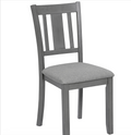 Gray Solid Wood Dining Chairs Set of 4 – Modern Upholstered Kitchen Chairs