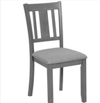 Gray Solid Wood Dining Chairs Set of 4 – Modern Upholstered Kitchen Chairs