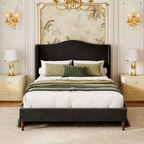 Wingback Chenille Platform Bed