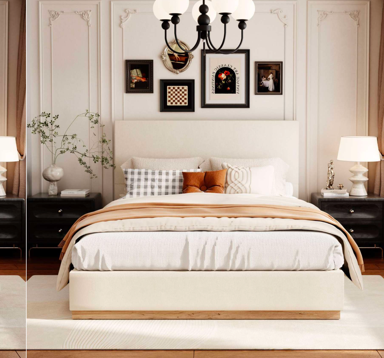 Velvet Dream Bed with Enclosed Wood Base