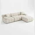 Munich Modern Modular Sectional Sofa – White Beige Fabric with Chaise Lounge