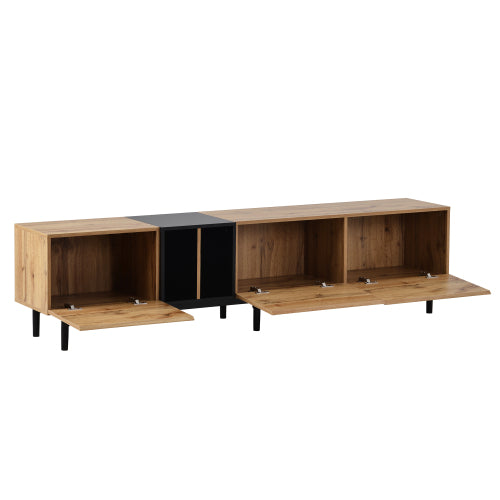 Modern Wood TV Stand with Storage – Fits TVs Up to 80 Inches