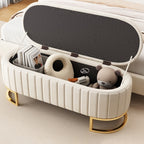 Elegant Fabric Velvet Storage Footstool