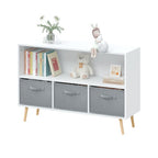 Kids Bookshelf & Toy Storage Organizer with Fabric Drawers