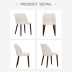 Beige Upholstered Dining Chairs With Wood Legs Set Of 6