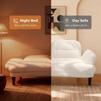 Beige Seventy Nine Inches Futon Sofa Bed Convertible