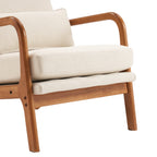 Mid-Century Modern Accent Chair with Solid Wood Frame