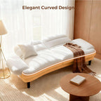 Beige Seventy Nine Inches Futon Sofa Bed Convertible