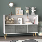 Kids Bookshelf & Toy Storage Organizer with Fabric Drawers
