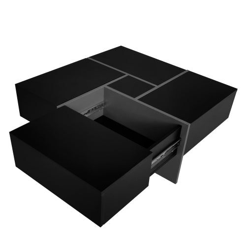 Modern Storage Coffee Table with Expandable Hidden Compartments