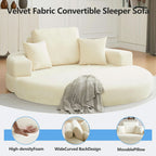 Beige 71Inch Convertible Sleeper Sofa Bed Upholstered