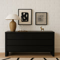 Sleek Black 6-Drawer Dresser – Modern Wood Bedroom Storage