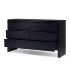 Sleek Black 6-Drawer Dresser – Modern Wood Bedroom Storage