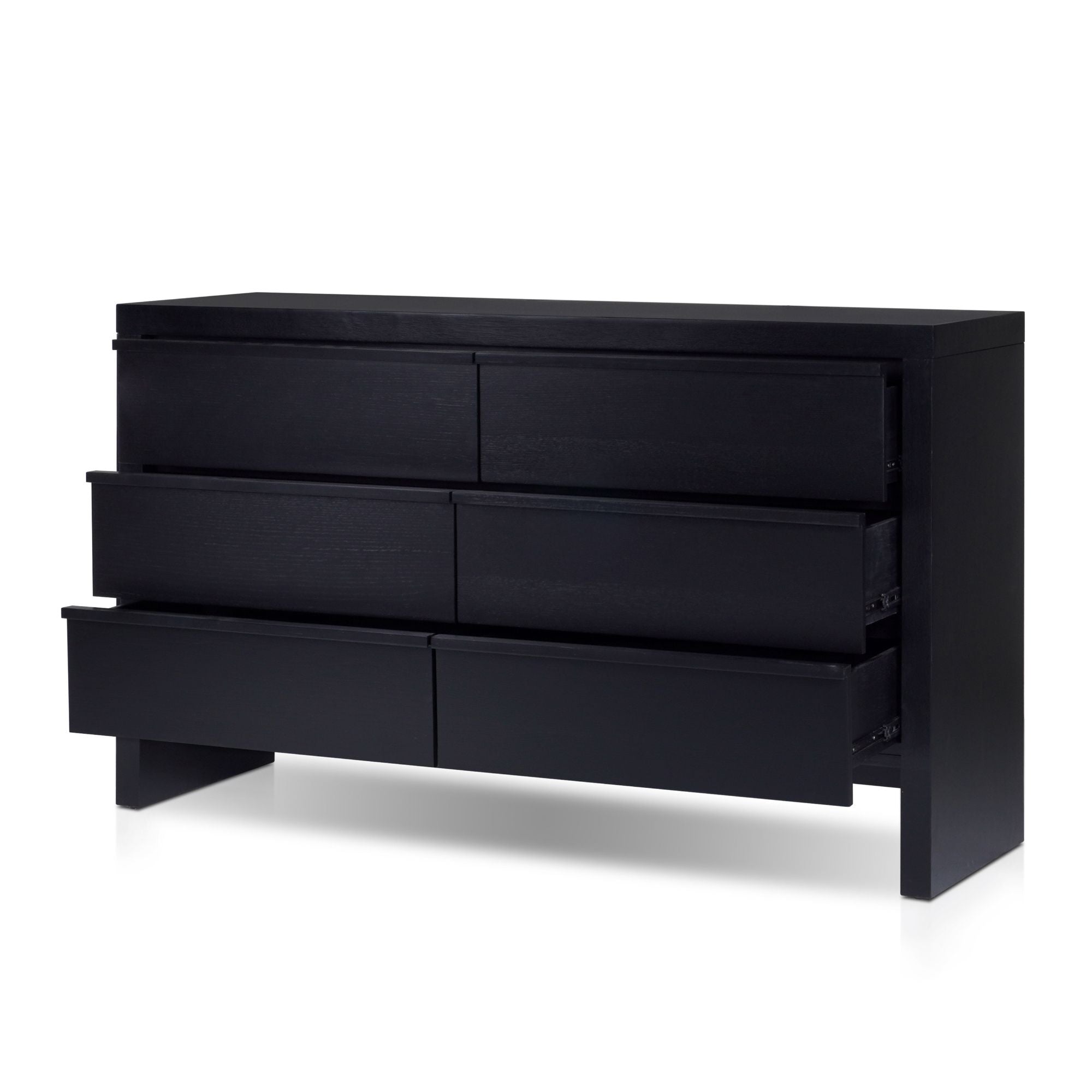 Sleek Black 6-Drawer Dresser – Modern Wood Bedroom Storage