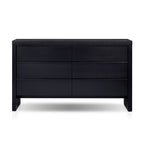 Sleek Black 6-Drawer Dresser – Modern Wood Bedroom Storage