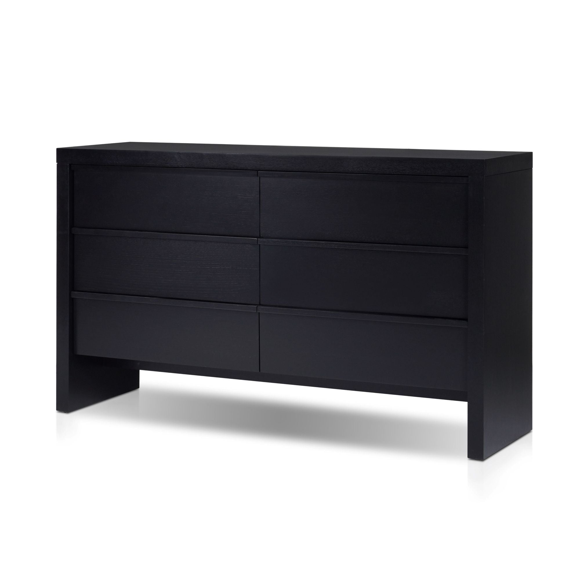 Sleek Black 6-Drawer Dresser – Modern Wood Bedroom Storage