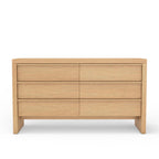 Natural Wood 6-Drawer Dresser – Flo Collection Modern Bedroom Storage
