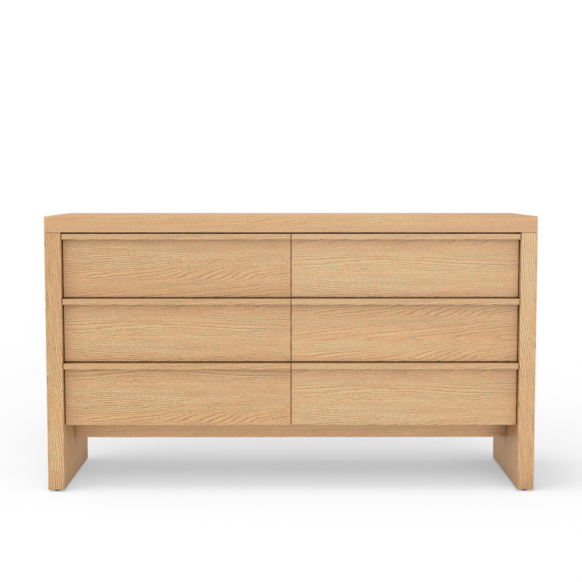 Natural Wood 6-Drawer Dresser – Flo Collection Modern Bedroom Storage