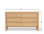 Natural Wood 6-Drawer Dresser – Flo Collection Modern Bedroom Storage