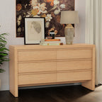 Natural Wood 6-Drawer Dresser – Flo Collection Modern Bedroom Storage