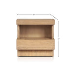 Modern Oak Nightstand with Open Shelf and Drawer – 24” Mona Bedside Table