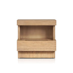 Modern Oak Nightstand with Open Shelf and Drawer – 24” Mona Bedside Table